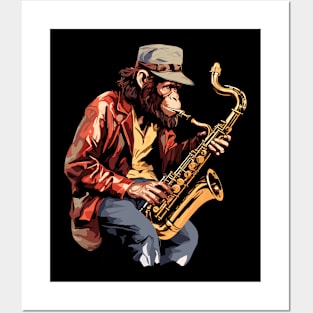 Monkey Playing Saxophone Posters and Art